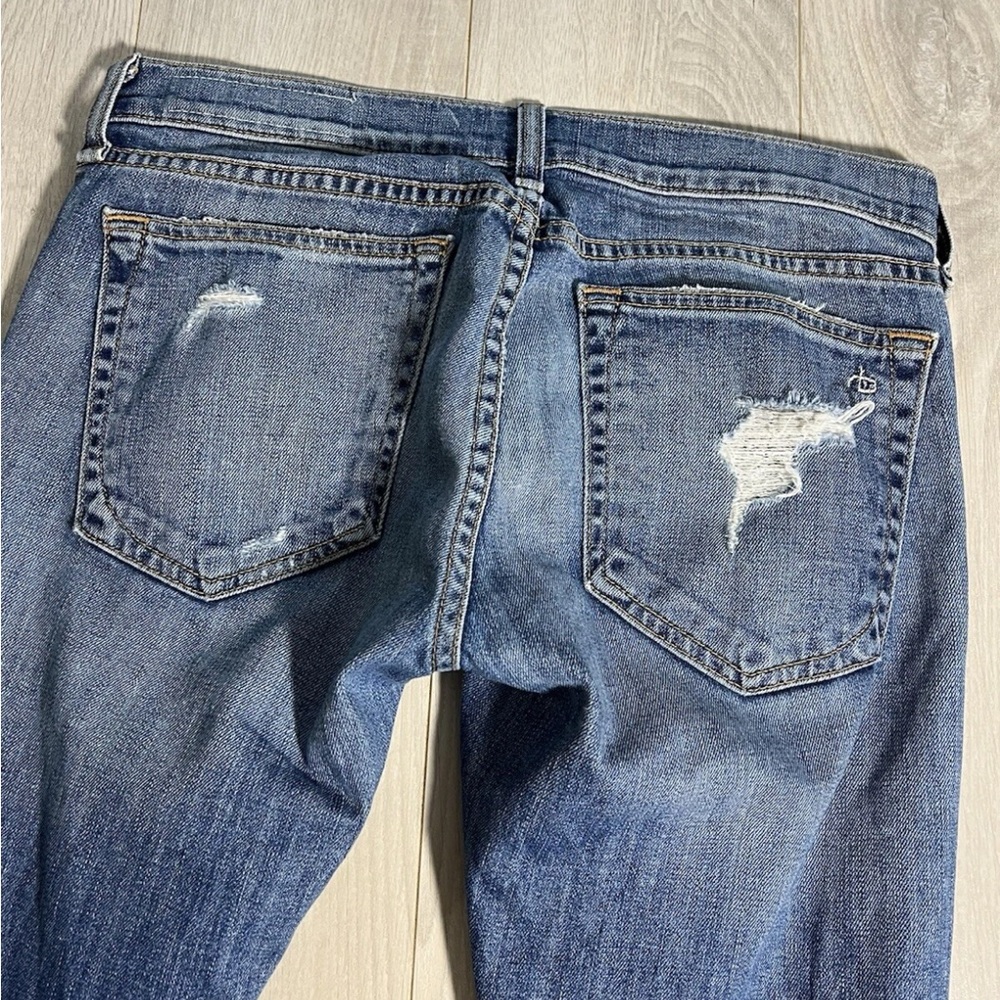 Rag Bone Blue Cotton Stretch The Slim Boyfriend Crop Jeans Sz 25 - Picture 9 of 10